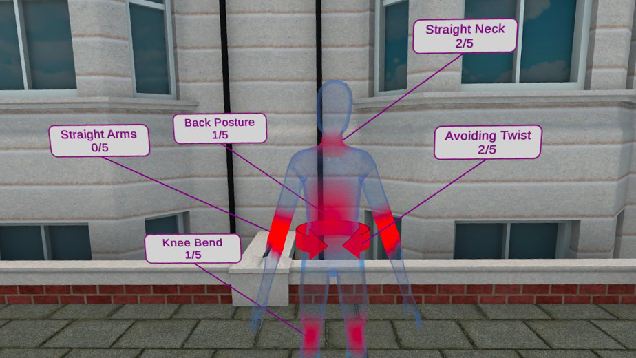 VR posture scoring feedback